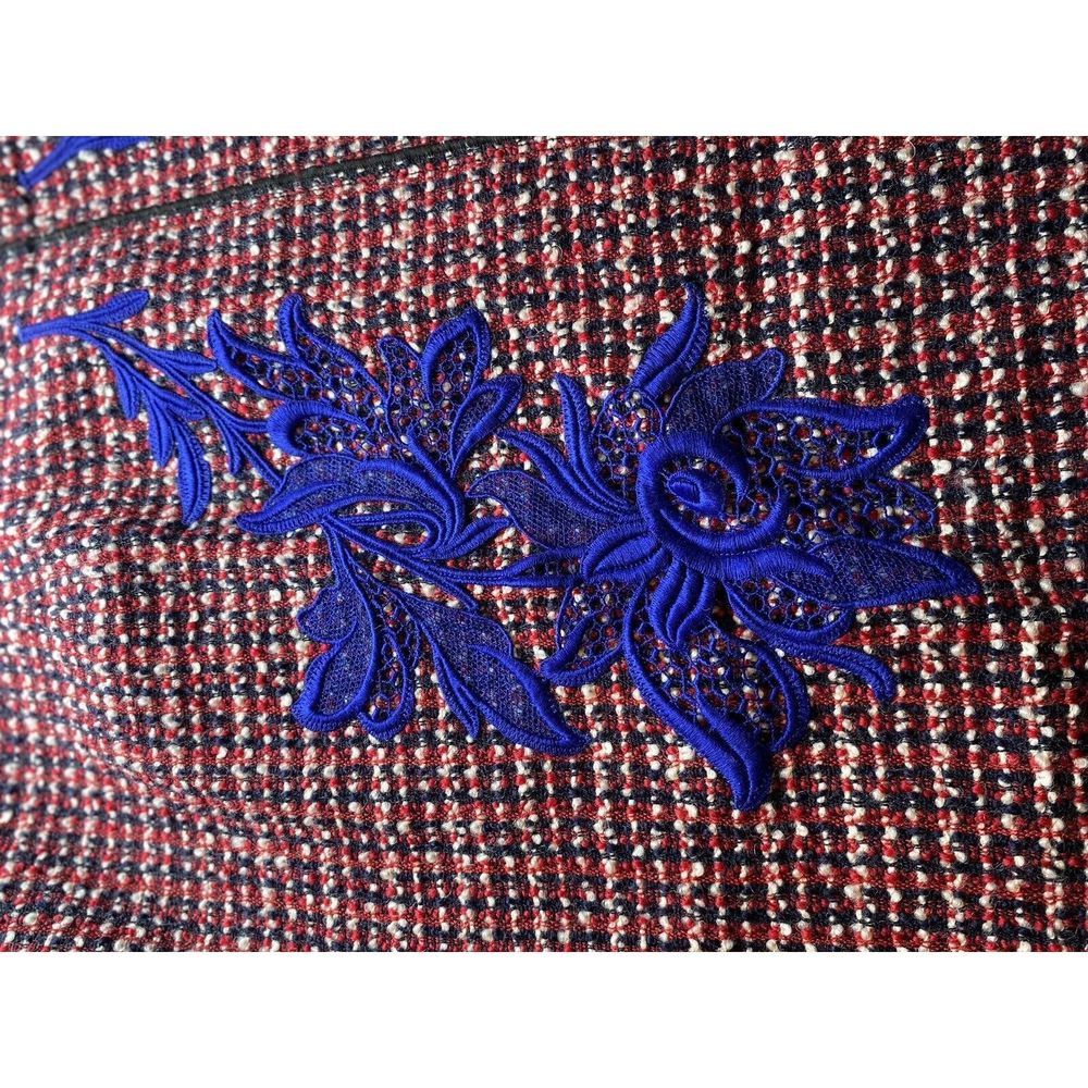 Marc Jacobs Runway Wool Floral Applique A-Line Wool Skirt 2 Red - Picture 13 of 16